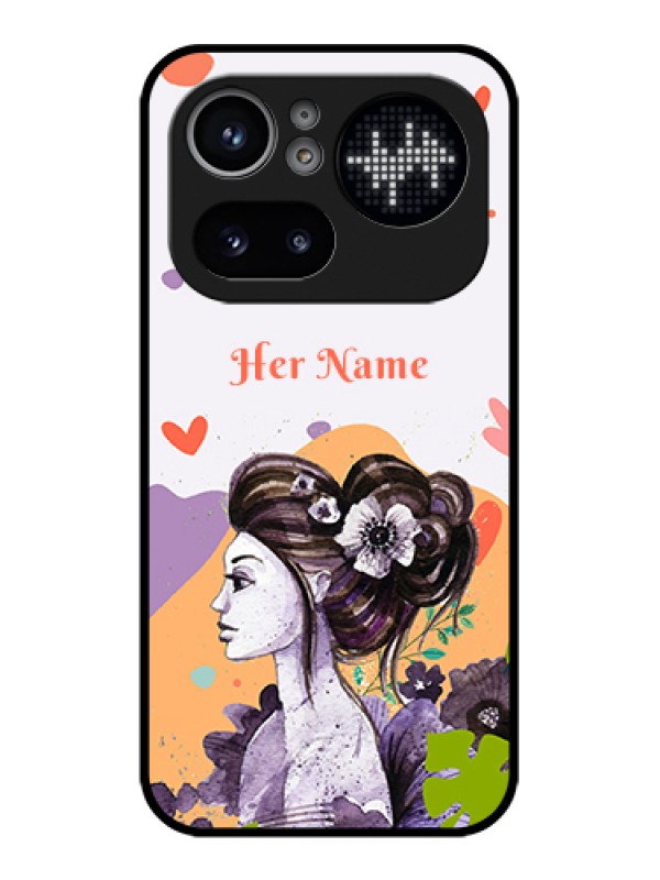 Custom Nothing Phone 4A Pro 5G Custom Glass Phone Case - Woman And Nature Design