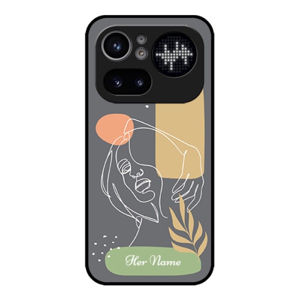 Nothing Phone 4A Pro 5G Custom Glass Phone Case - Gazing Woman Line Art Design Nothing Phone 4A Pro 5G Custom Glass Phone Case - Gazing Woman Line Art Design
