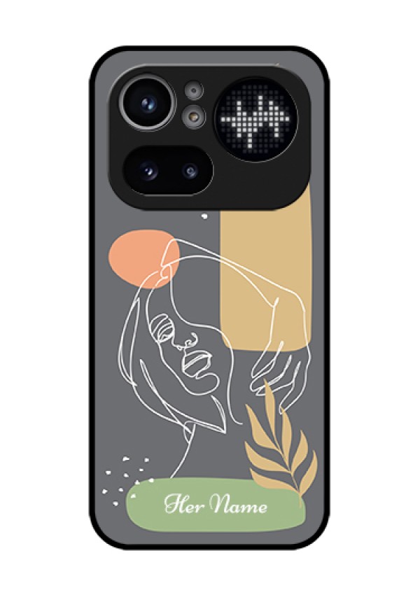Nothing Phone 4A Pro 5G Custom Glass Phone Case - Gazing Woman Line Art Design