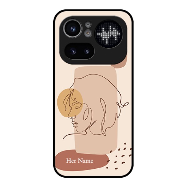 Nothing Phone 4A Pro 5G Custom Glass Phone Case - Calm Woman Line Art Design Nothing Phone 4A Pro 5G Custom Glass Phone Case - Calm Woman Line Art Design