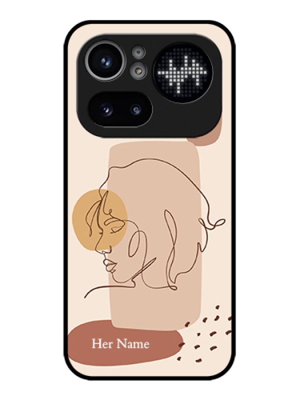 Custom Nothing Phone 4A Pro 5G Custom Glass Phone Case - Calm Woman Line Art Design