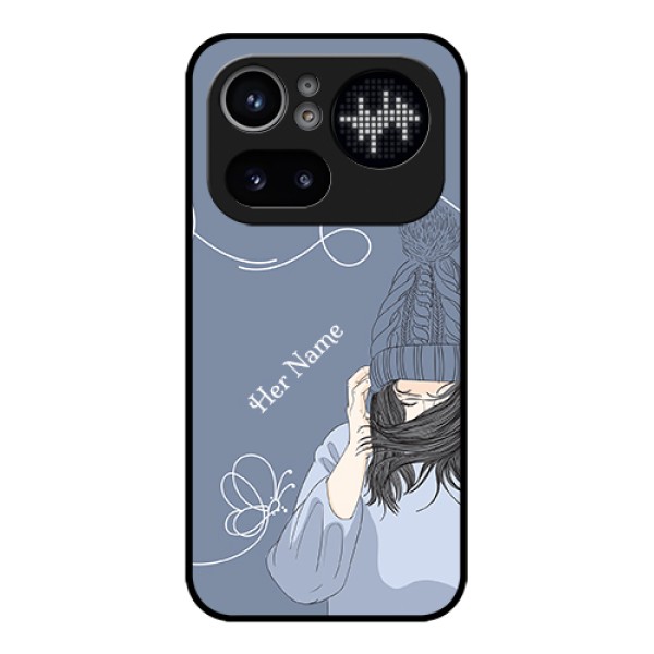 Nothing Phone 4A Pro 5G Custom Glass Phone Case - Girl In Winter Outfit Design Nothing Phone 4A Pro 5G Custom Glass Phone Case - Girl In Winter Outfit Design