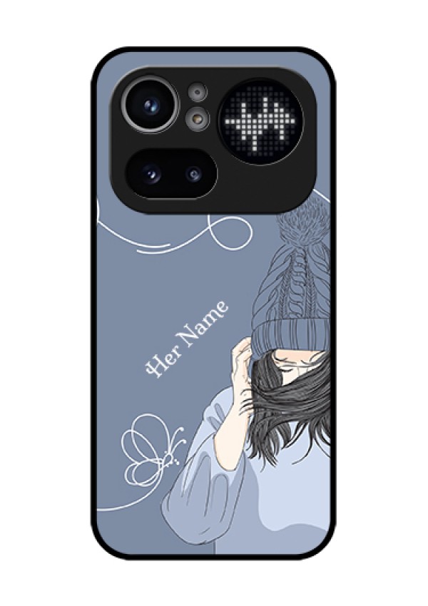 Nothing Phone 4A Pro 5G Custom Glass Phone Case - Girl In Winter Outfit Design