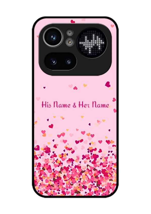 Nothing Phone 4A Pro 5G Custom Glass Phone Case - Floating Hearts Design
