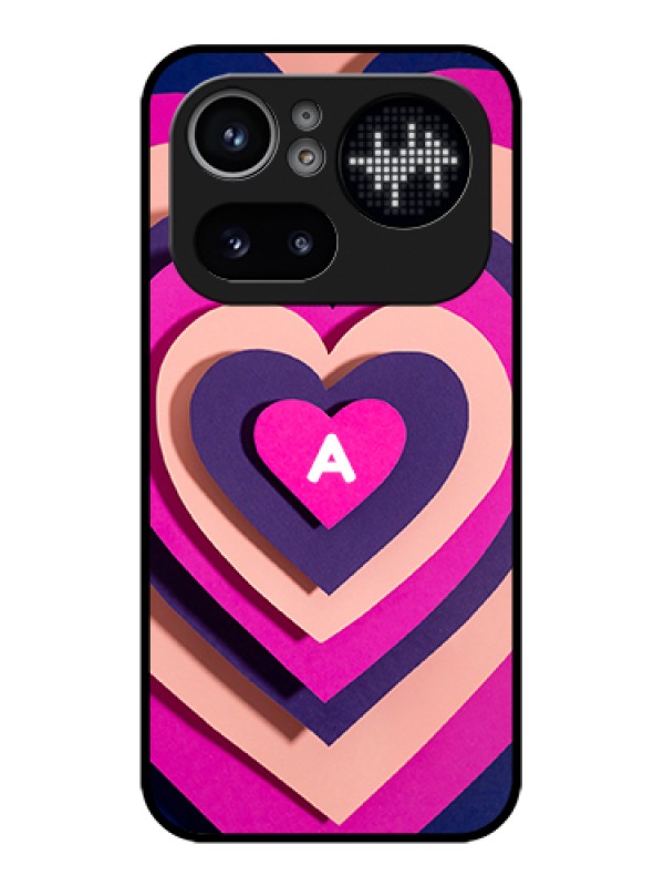 Custom Nothing Phone 4A Pro 5G Custom Glass Phone Case - Cute Heart Pattern Design