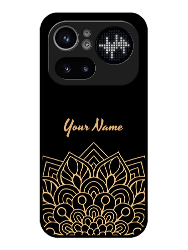 Custom Nothing Phone 4A Pro 5G Custom Glass Phone Case - Golden Mandala Design