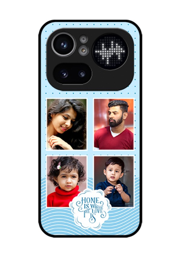 Nothing Phone 4A Pro 5G Custom Glass Phone Case - Cute Love Quote With 4 Pic Upload Design