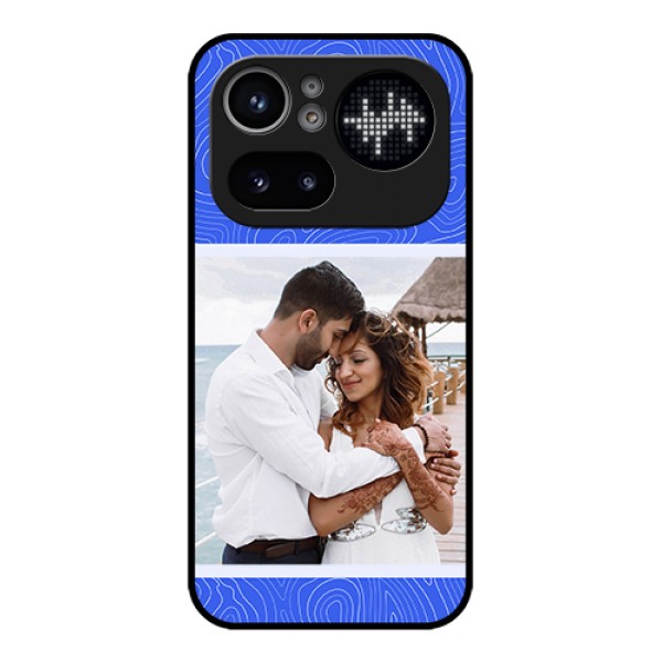Nothing Phone 4A Pro 5G Custom Glass Phone Case - Curved Line Art With Blue And White Design Nothing Phone 4A Pro 5G Custom Glass Phone Case - Curved Line Art With Blue And White Design