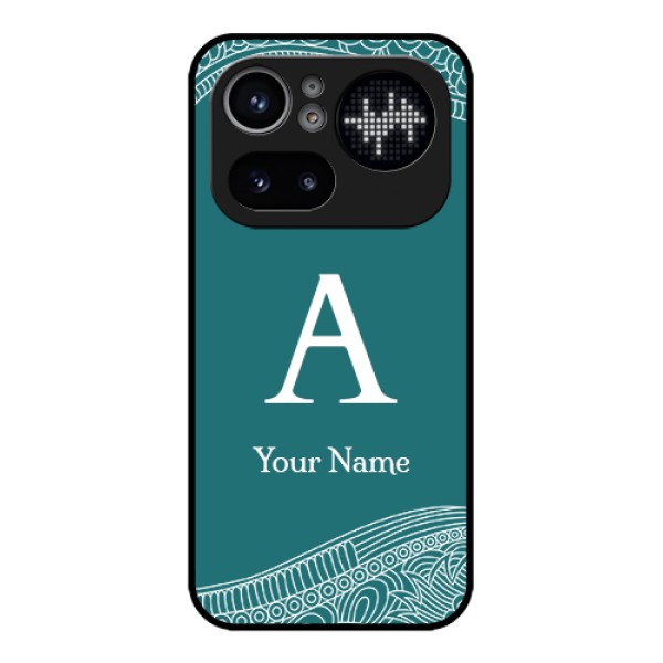 Nothing Phone 4A Pro 5G Custom Glass Phone Case - Line Art Pattern With Custom Name Design Nothing Phone 4A Pro 5G Custom Glass Phone Case - Line Art Pattern With Custom Name Design