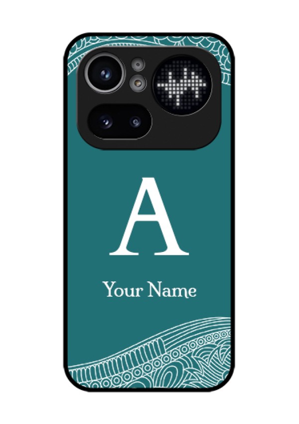 Nothing Phone 4A Pro 5G Custom Glass Phone Case - Line Art Pattern With Custom Name Design