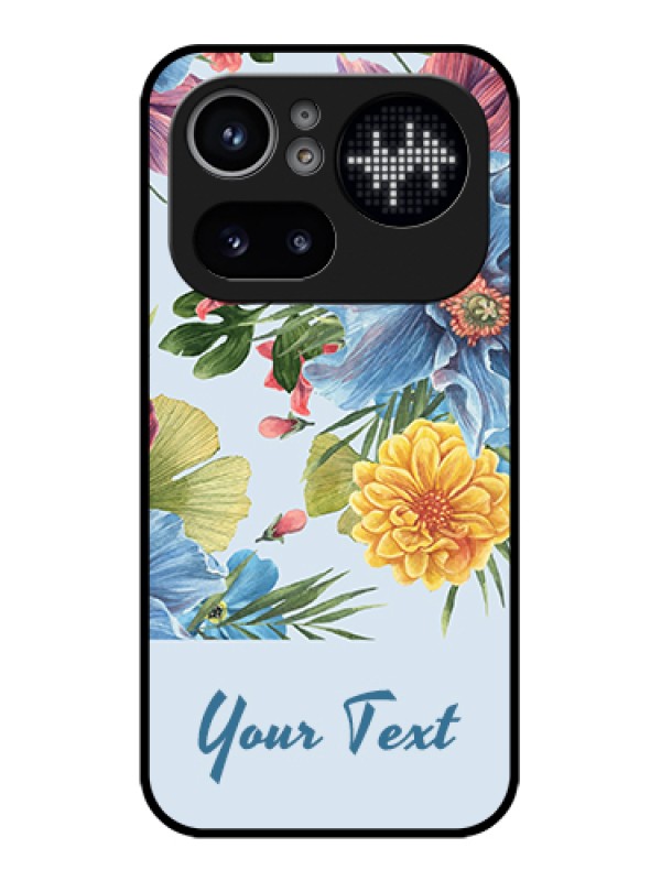 Custom Nothing Phone 4A Pro 5G Custom Glass Phone Case - Stunning Watercolored Flowers Painting Design