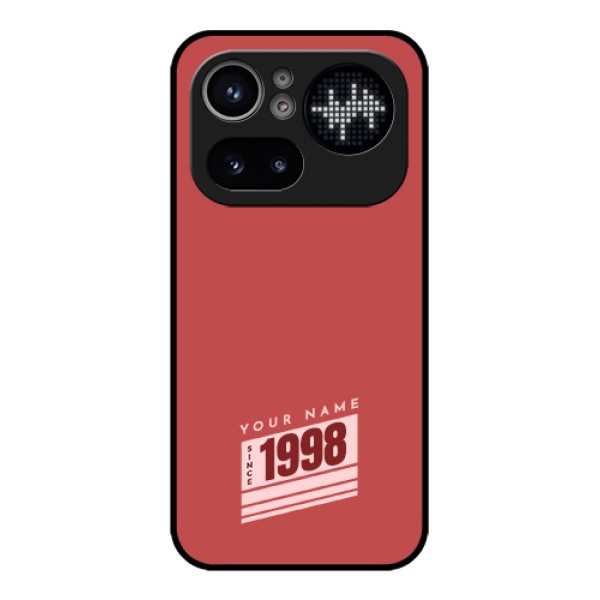 Nothing Phone 4A Pro 5G Custom Glass Phone Case - Red Custom Year Of Birth Design Nothing Phone 4A Pro 5G Custom Glass Phone Case - Red Custom Year Of Birth Design