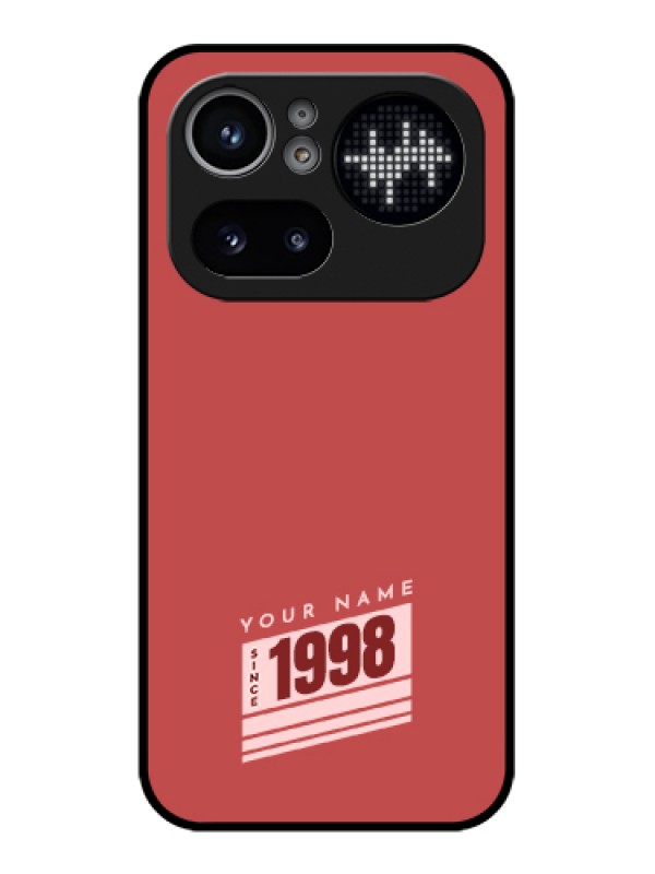 Custom Nothing Phone 4A Pro 5G Custom Glass Phone Case - Red Custom Year Of Birth Design