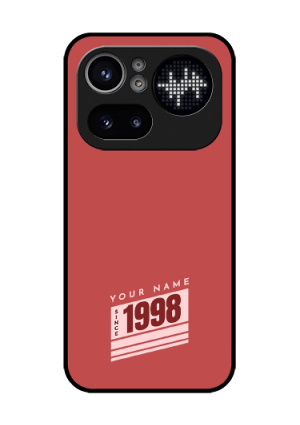 Nothing Phone 4A Pro 5G Custom Glass Phone Case - Red Custom Year Of Birth Design