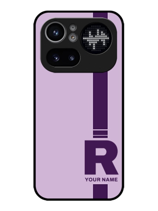 Custom Nothing Phone 4A Pro 5G Custom Glass Phone Case - Simple Dual Tone Stripe With Name Design