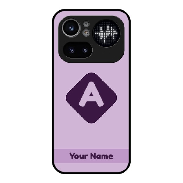 Nothing Phone 4A Pro 5G Custom Glass Phone Case - Custom Letter In Curved Badge Design Nothing Phone 4A Pro 5G Custom Glass Phone Case - Custom Letter In Curved Badge Design