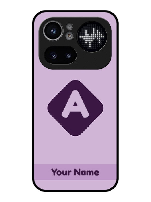 Custom Nothing Phone 4A Pro 5G Custom Glass Phone Case - Custom Letter In Curved Badge Design