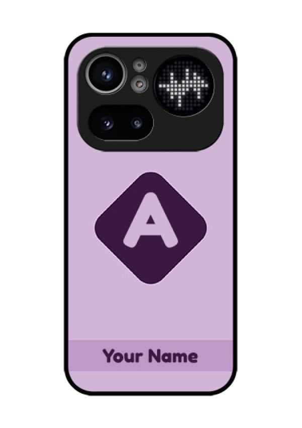 Nothing Phone 4A Pro 5G Custom Glass Phone Case - Custom Letter In Curved Badge Design
