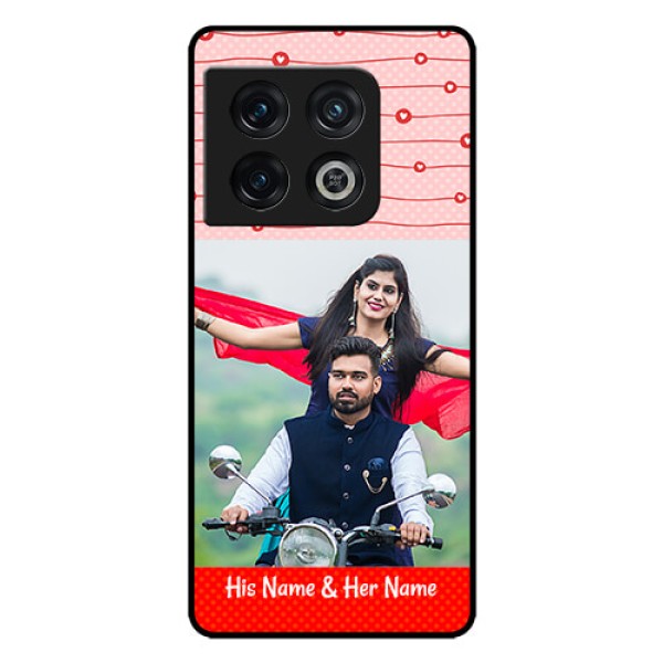 OnePlus 10 Pro 5G Personalized Glass Phone Case - Red Pattern Case Design