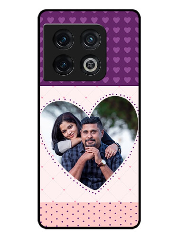 Custom OnePlus 10 Pro 5G Custom Glass Phone Case - Violet Love Dots Design