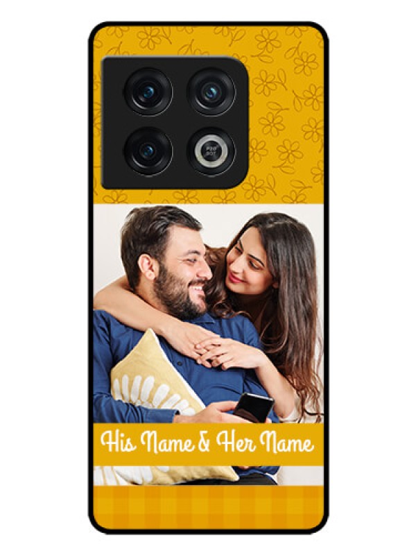 Custom OnePlus 10 Pro 5G Custom Glass Mobile Case - Yellow Floral Design