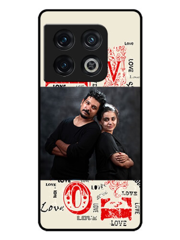 Custom OnePlus 10 Pro 5G Photo Printing on Glass Case - Trendy Love Design Case