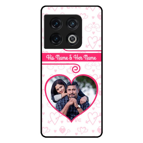 OnePlus 10 Pro 5G Personalized Glass Phone Case - Heart Shape Love Design
