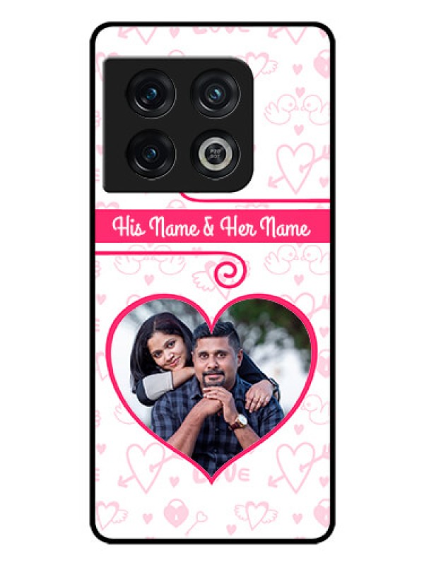 Custom OnePlus 10 Pro 5G Personalized Glass Phone Case - Heart Shape Love Design