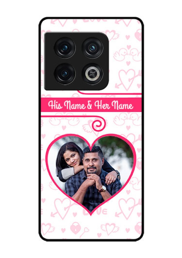 OnePlus 10 Pro 5G Personalized Glass Phone Case - Heart Shape Love Design