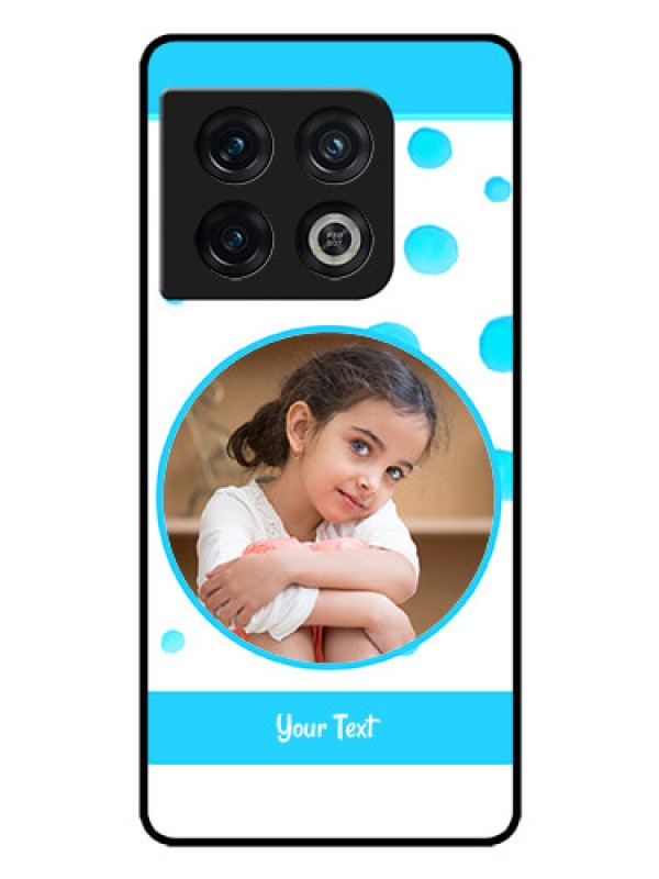 Custom OnePlus 10 Pro 5G Photo Printing on Glass Case - Blue Bubbles Pattern Design
