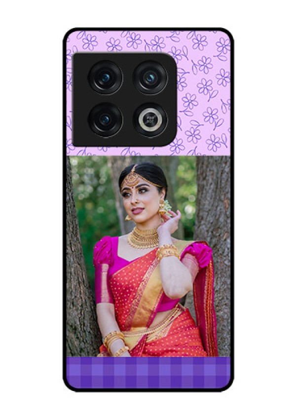 OnePlus 10 Pro 5G Custom Glass Phone Case - Purple Floral Design