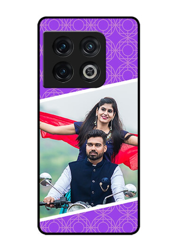 OnePlus 10 Pro 5G Custom Glass Phone Case - Violet Pattern Design