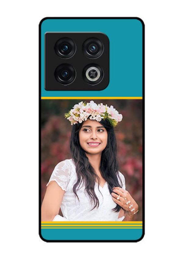 OnePlus 10 Pro 5G Custom Glass Phone Case - Yellow & Blue Design