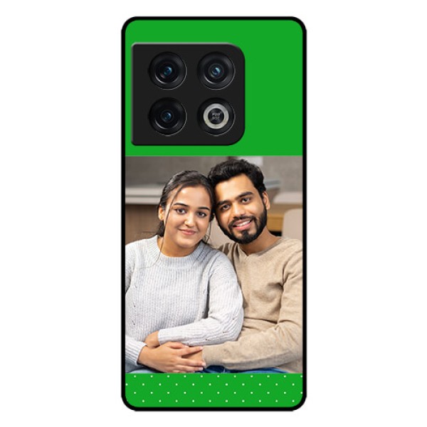 OnePlus 10 Pro 5G Personalized Glass Phone Case - Green Pattern Design