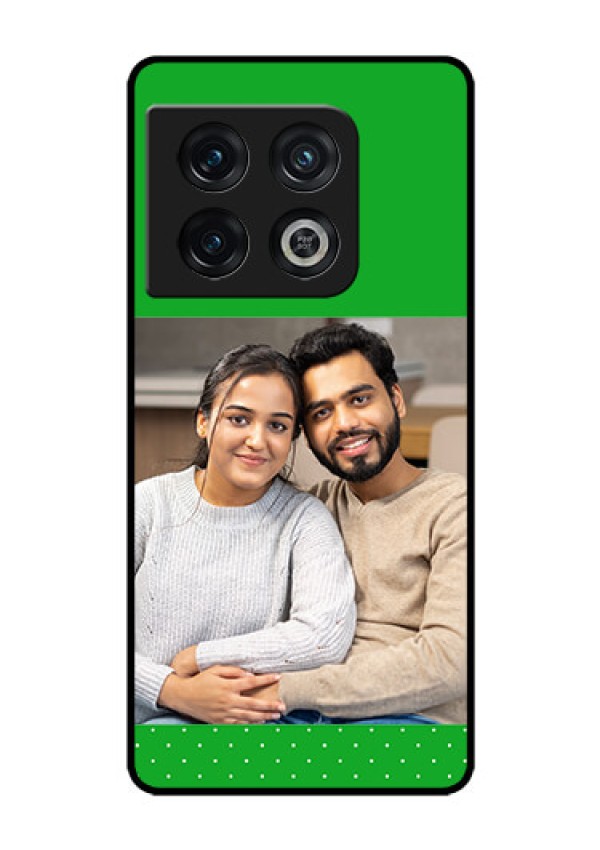 OnePlus 10 Pro 5G Personalized Glass Phone Case - Green Pattern Design