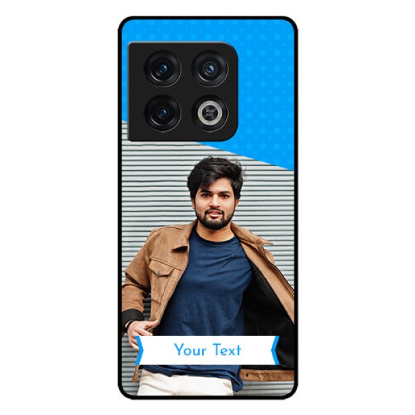 OnePlus 10 Pro 5G Photo Printing on Glass Case - Simple Blue Color Design