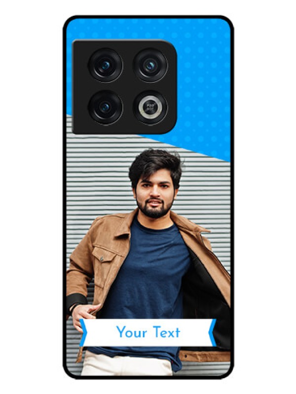 Custom OnePlus 10 Pro 5G Photo Printing on Glass Case - Simple Blue Color Design