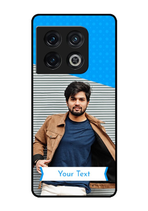 OnePlus 10 Pro 5G Photo Printing on Glass Case - Simple Blue Color Design