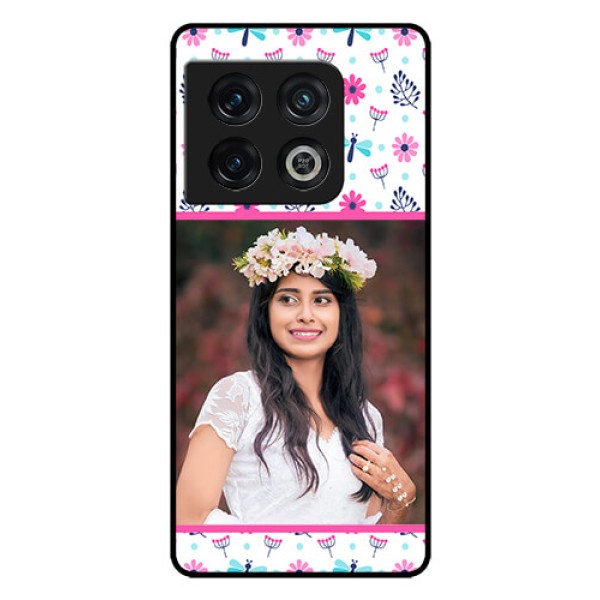 OnePlus 10 Pro 5G Photo Printing on Glass Case - Colorful Flower Design OnePlus 10 Pro 5G Photo Printing on Glass Case - Colorful Flower Design