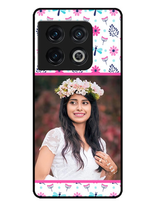 Custom OnePlus 10 Pro 5G Photo Printing on Glass Case - Colorful Flower Design