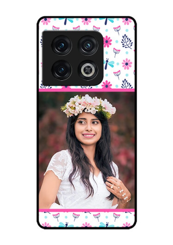 OnePlus 10 Pro 5G Photo Printing on Glass Case - Colorful Flower Design