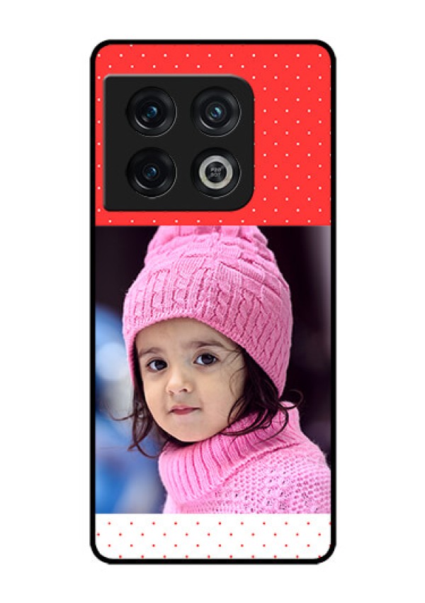 OnePlus 10 Pro 5G Photo Printing on Glass Case - Red Pattern Design