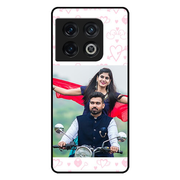 OnePlus 10 Pro 5G Custom Glass Mobile Case - Pink Flying Heart Design OnePlus 10 Pro 5G Custom Glass Mobile Case - Pink Flying Heart Design