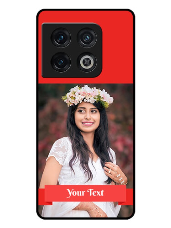 Custom OnePlus 10 Pro 5G Custom Glass Phone Case - Simple Red Color Design