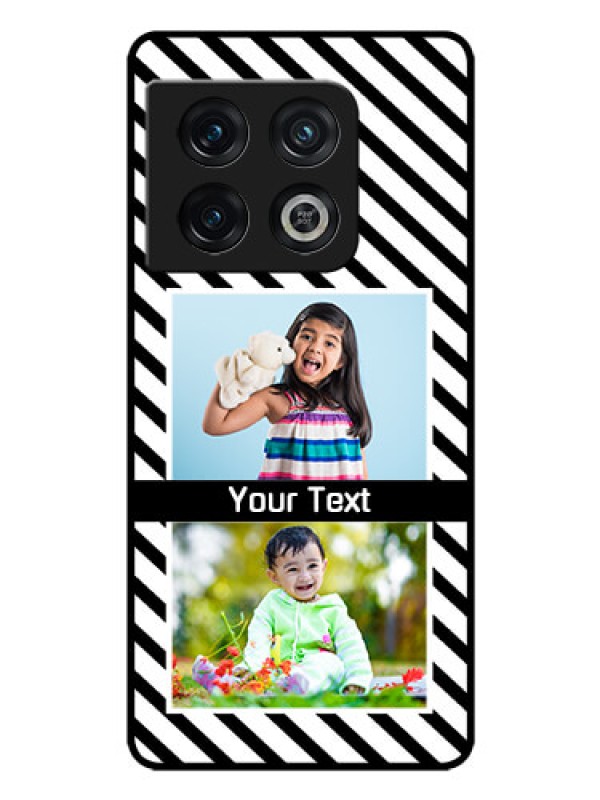 Custom OnePlus 10 Pro 5G Photo Printing on Glass Case - Black And White Stripes Design