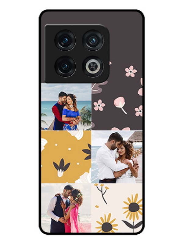 Custom OnePlus 10 Pro 5G Photo Printing on Glass Case - 3 Images with Floral Design