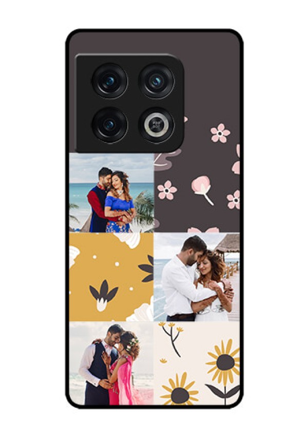 OnePlus 10 Pro 5G Photo Printing on Glass Case - 3 Images with Floral Design