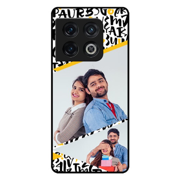 OnePlus 10 Pro 5G Custom Glass Mobile Case - Letters Pattern Design