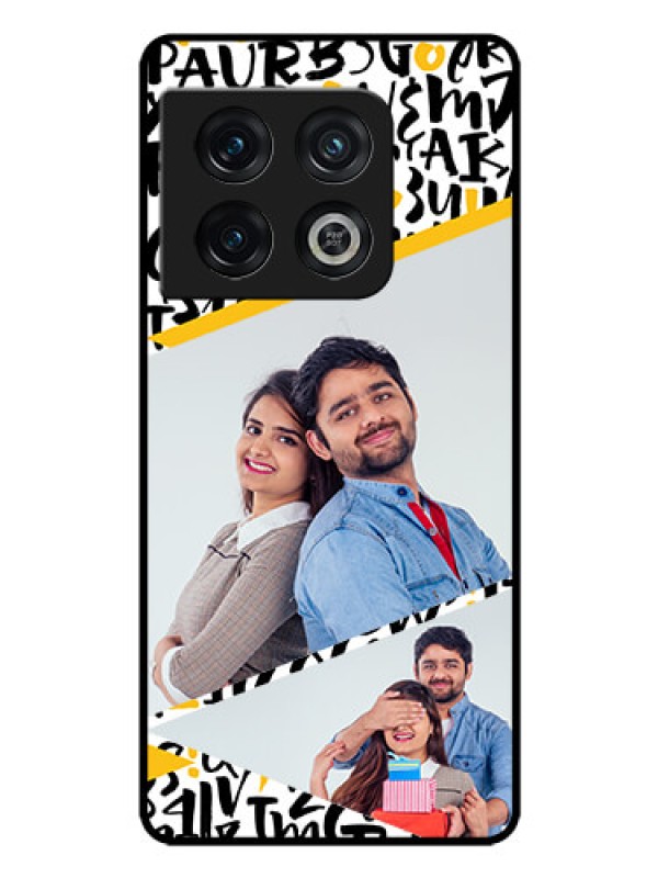 Custom OnePlus 10 Pro 5G Custom Glass Mobile Case - Letters Pattern Design