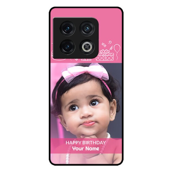 OnePlus 10 Pro 5G Photo Printing on Glass Case - with Birthday Line Art Design